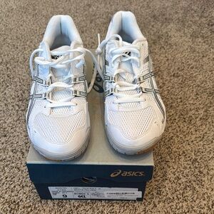 Asics Kids White and Gray Sneakers